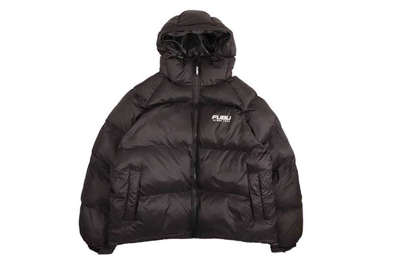 FUBU NYLON PUFFER HOODED JACKET (FAM-52305:BLACK)