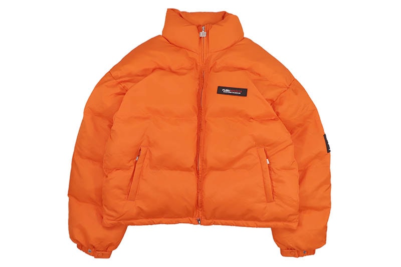 FUBU SHORT NYLON TWILL PUFFER JACKET (FAM-52303:ORANGE)