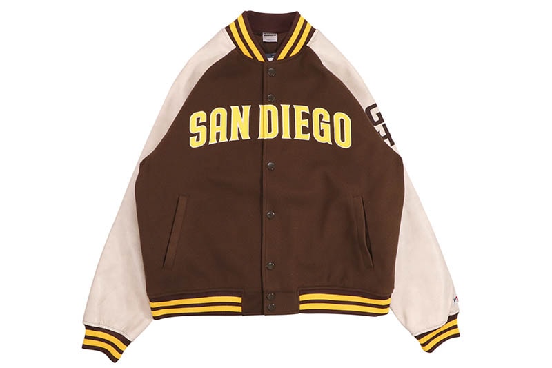 FANATICS SAN DIEGO PADRES MLB STANDARD LOGO PU MELTON JACKET (ML2325FW0002:BROWN)