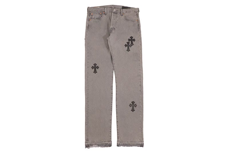 ADVANCE CROSS PATCH CUSTOM LEVI'S 501 ORIGINAL FIT JEANS (GRAY WASH) ARS-3865