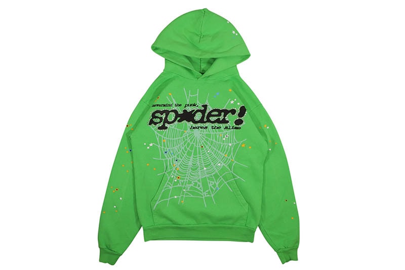 SP5DER PUNK V2 RHINESTONE HOODIE (BRIGHT GREEN) | Brand,S-Z,SP5DER
