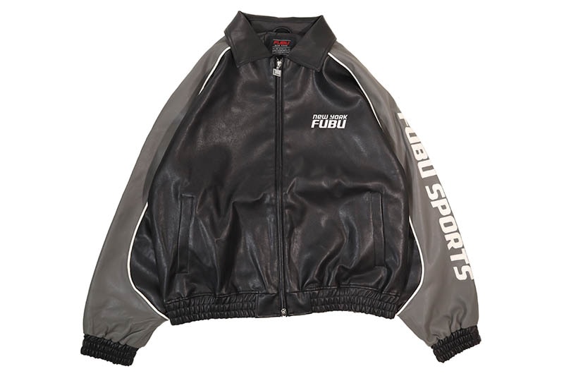 FUBU FAUX LEATHER JACKET (FAM-61304:GRAY)
