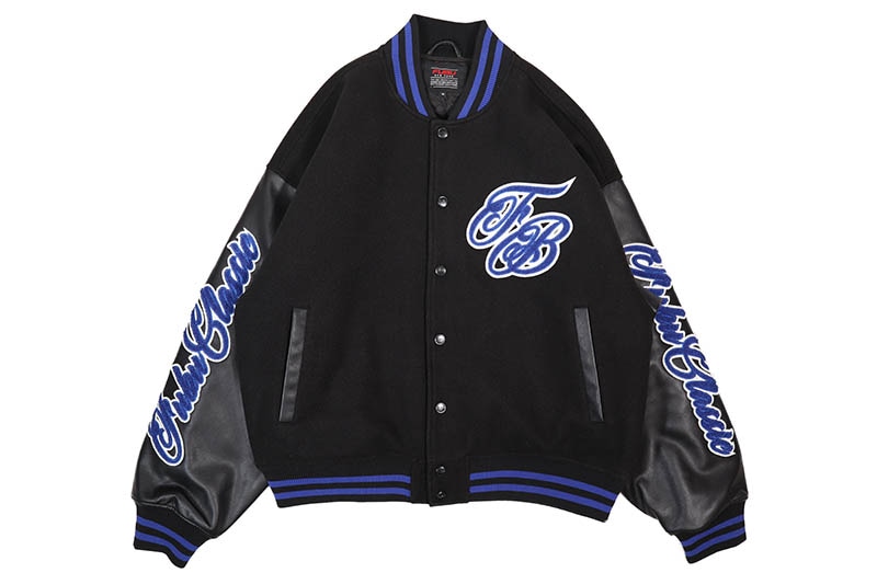 FUBU FAUX VARSITY JACKET (FAM-52304:BLUE)