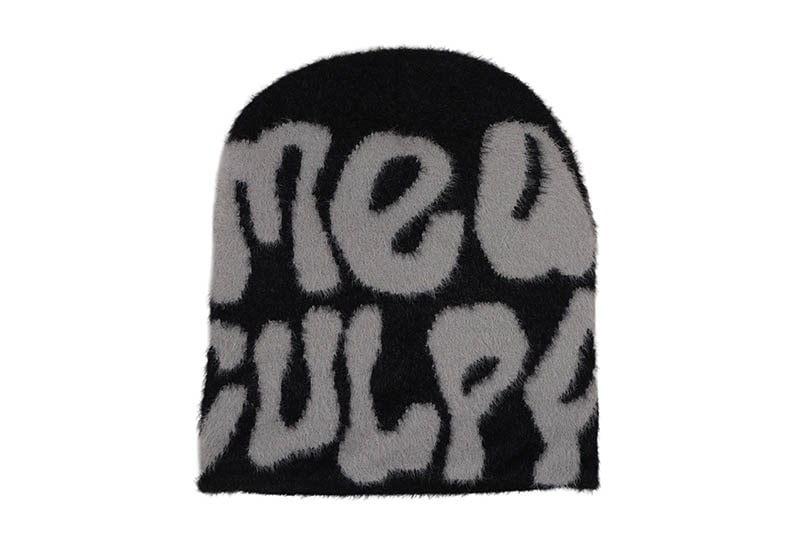 MEA CULPA FUR BEANIE (BLACK GREY)