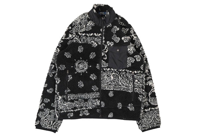 POLO RALPH LAUREN PILE FLEECE GRAPHIC JACKET (710981793001:BLACK)
