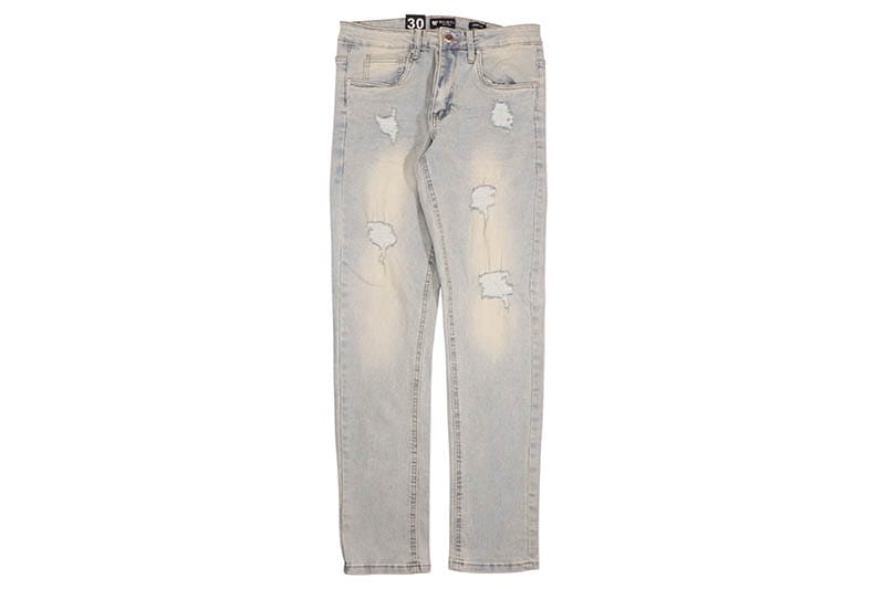 WAIMEA SKINNY JEANS WITH RIPS & REPAIR (M8500DA:BLUE WASH)