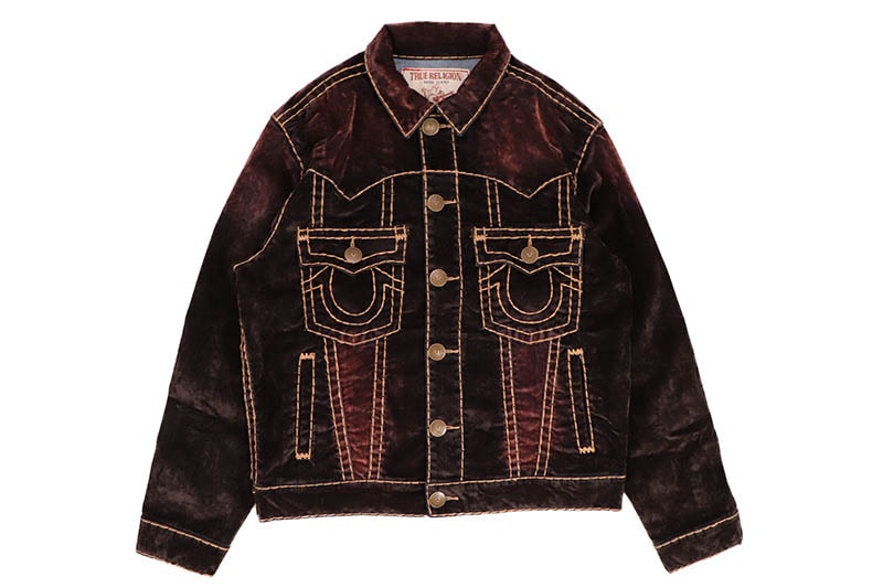 TRUE RELIGION OVERSIZED SUPER T VELVET JACKET (110298:VELVET WASH