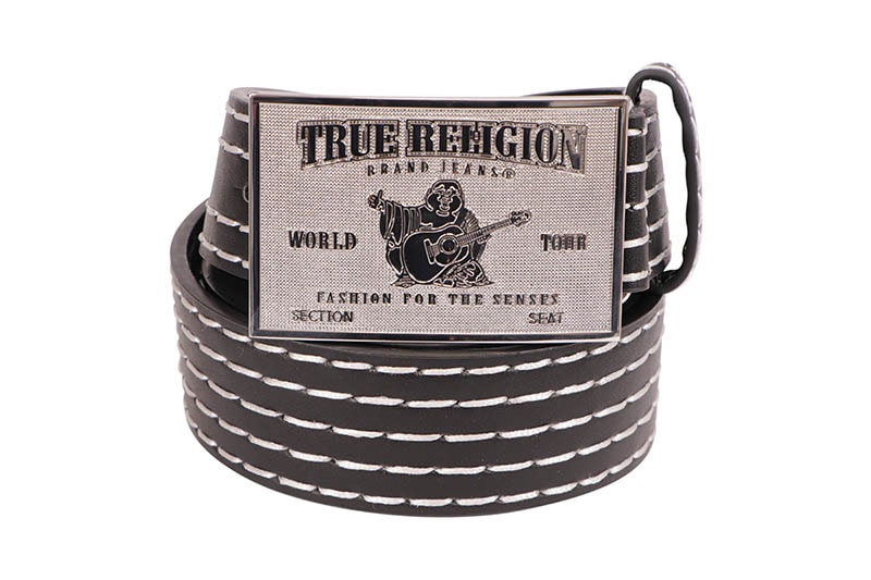 TRUE RELIGION BIG T STITCH BELT (TR301036:BLACK)