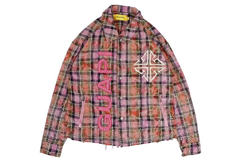 GUAPI BLUSH PINK RHINESTONE FLANNEL (638BPRF)