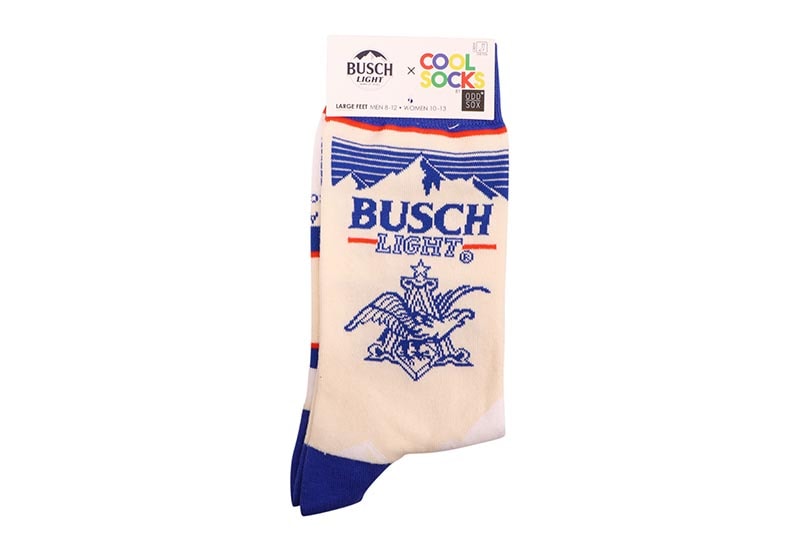 ODD SOX BUSCH LIGHT RETRO CREW SOCKS (40261MCNCF:CREAM)