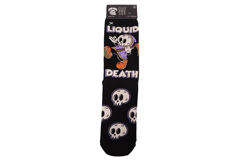 ODD SOX LIQUID DEATH VINTAGE CARTOON CREW SOCKS (40027MONCD:BLACK)