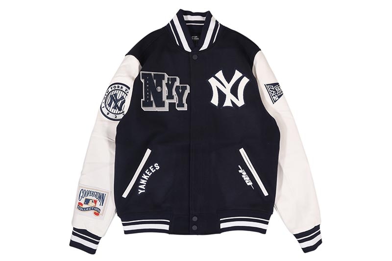 PRO STANDARD NEW YORK YANKEES BEST OF RIB WOOL VARSITY JACKET (LNY6315284-MNW:MIDNIGHT NAVY/WHITE)