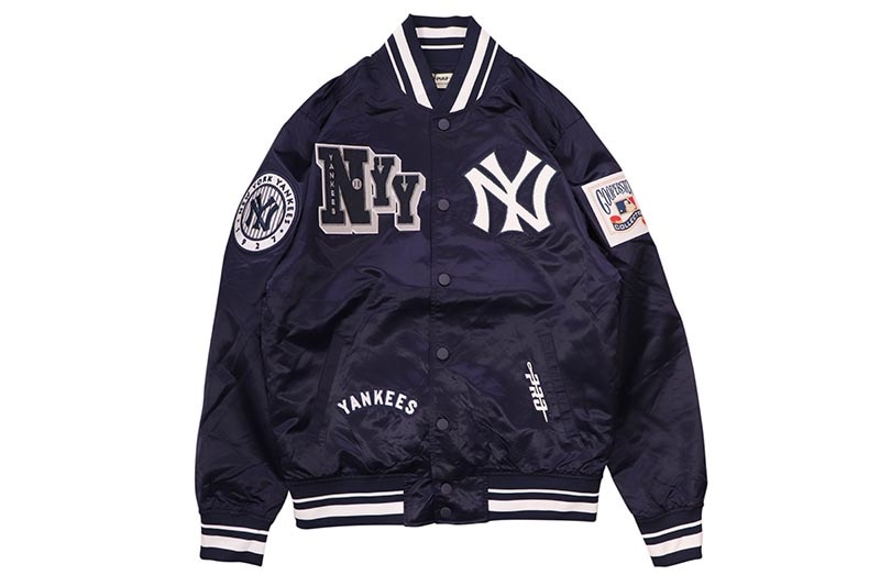 PRO STANDARD NEW YORK YANKEES BEST OF RIB SATIN JACKET (LNY6315283-MDN:MIDNIGHT NAVY)