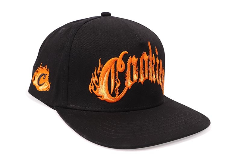 COOKIES WORLD ON FIRE 5 PANEL SNAPBACK HAT (BLACK) CM253XSH07