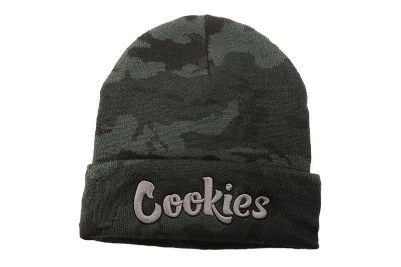 COOKIES ORIGINAL LOGO EMBROIDERED BEANIE (BLACK CAMO/CHARCOAL) CM232XKB01