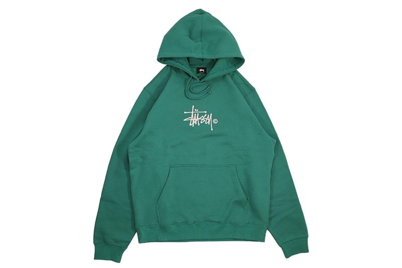 STUSSY COPYRIGHT STOCK APPLIQUE HOODIE (DARK GREEN) 118407