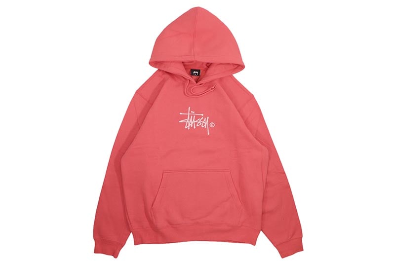 STUSSY COPYRIGHT STOCK APPLIQUE HOODIE (PALE RED) 118407