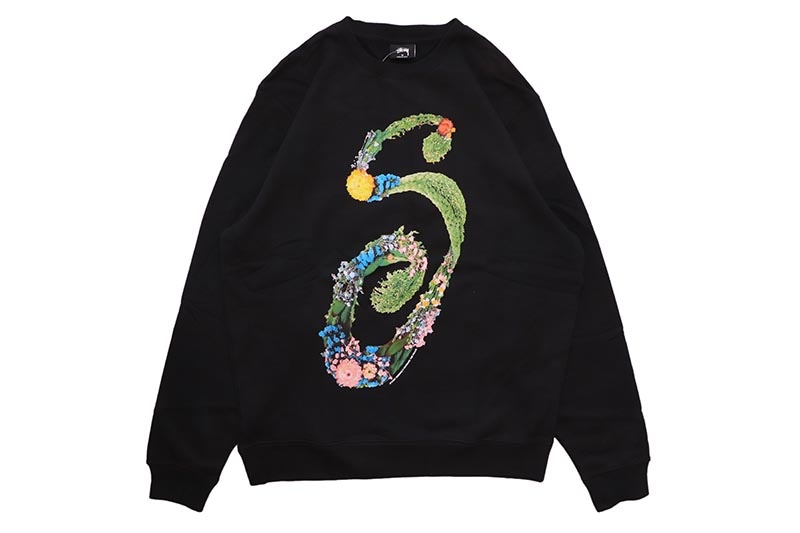 STUSSY FLORAL CREW (BLACK) 1914619 | Brand,S-Z,STUSSY | GROWAROUND