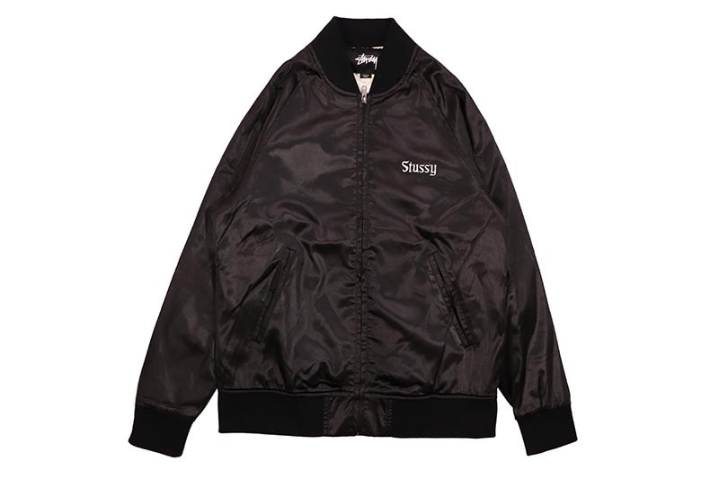 STUSSY CALIFORNIA SATIN JACKET (BLACK) 115324