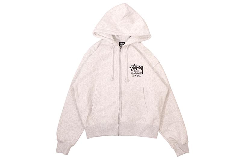 STUSSY STOCK DSM NEW YORK ZIP HOOD (ASH HEATHER)