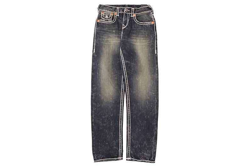 TRUE RELIGION BOBBY ROPE STITCH BAGGY JEAN 32" (110499C:NITRO GLOW DARK WASH)