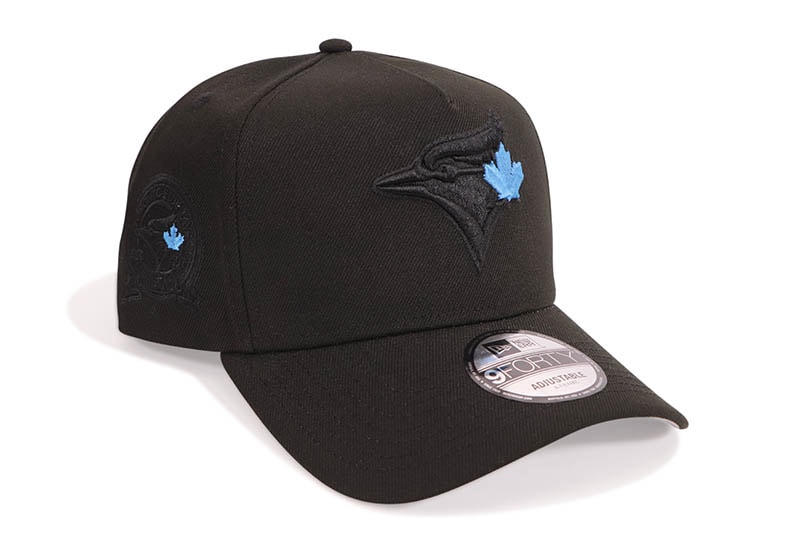 NEW ERA TRONTO BLUE JAYS 9FORTY AF ADJUSTABLE CAP (40TH ANNIVERSARY CUSTOM SIDE PATCH/GREY UNDER VISOR/BLACK)