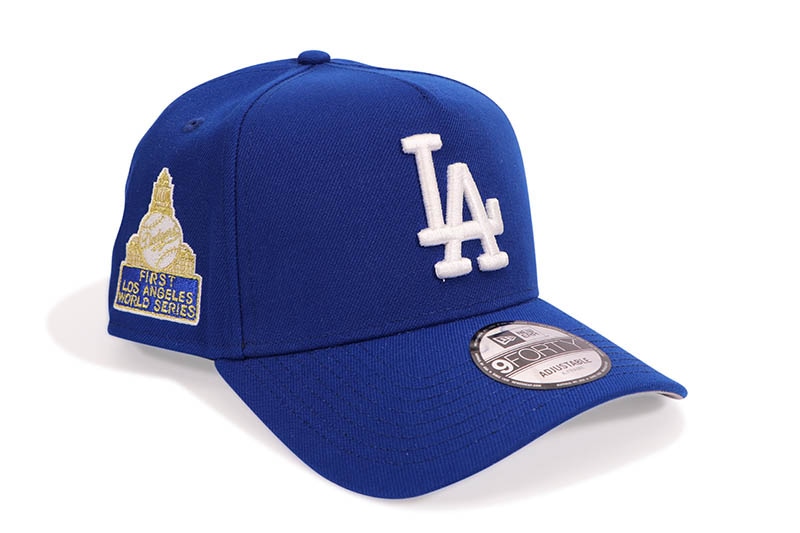 NEW ERA LOS ANGELES DODGERS 9FORTY AF ADJUSTABLE CAP (FIRST LOS ANGELES SIDE PATCH/GREY UNDER VISOR/DARK ROYAL)