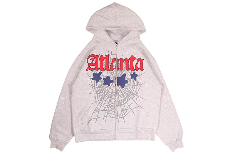 SP5DER ATLANTA ZIP HOODIE (HEATHER GREY)