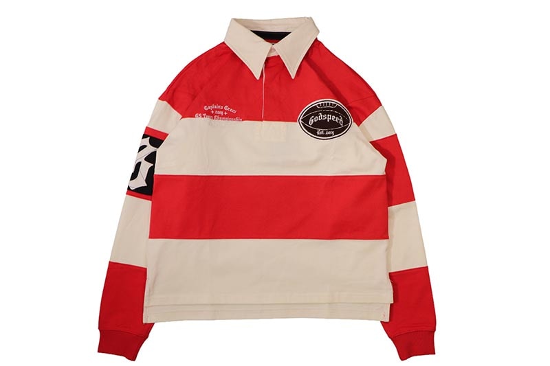GODSPEED CLASSIC FIELD RUGBY SHIRT (CREAM/RED)