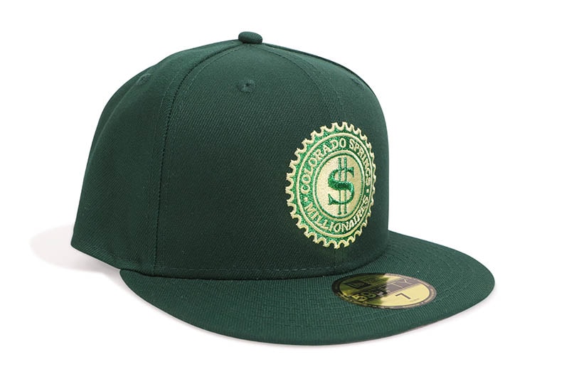 NEW ERA COLORADO SPRINGS MILLIONAIRES 59FIFTY FITTED CAP (GREY UNDER VISOR/DARK GREEN) 14439550