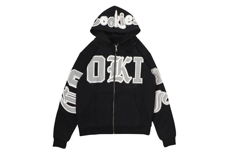 COOKIES ATHLETIC FULL ZIP HOODIE (BLACK) CM261HFC06