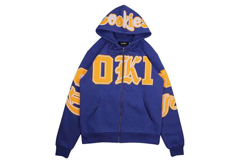 COOKIES ATHLETIC FULL ZIP HOODIE (BLUE) CM261HFC06
