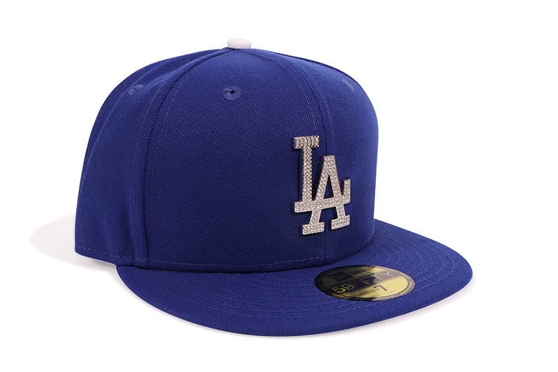 NEW ERA LOS ANGELES DODGERS 59FIFTY FITTED CAP (RHINESTONE BADGE/DARK ROYAL) 14668130