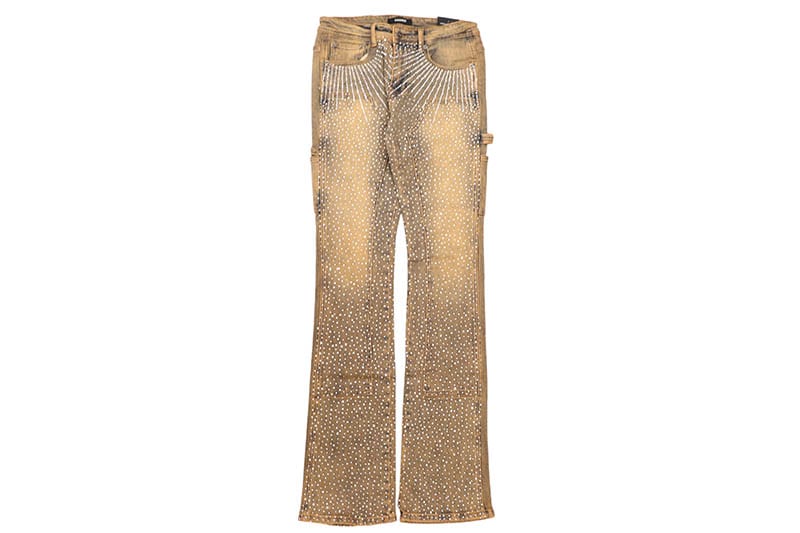 KINDRED RHINESTONE DOUBLE KNEE STACKED FIT PANTS (KD2213P:VEGAS)