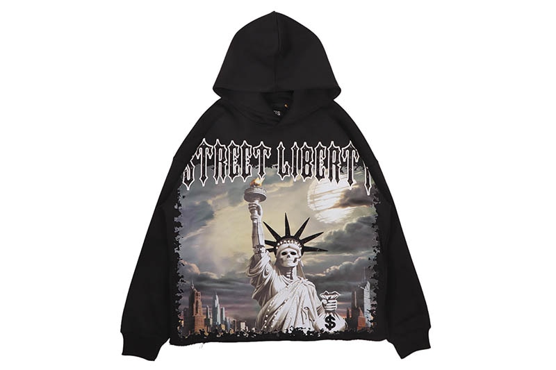 FOCUS STREET LIBERTY CROPPED HOODIE (80771:BLACK)