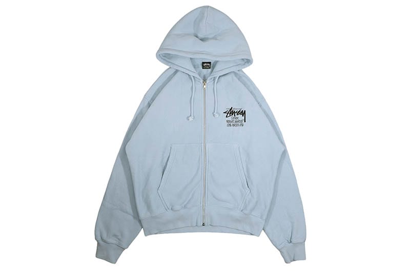 STUSSY STOCK DSM LOS ANGELES ZIP HOOD (SKY BLUE)