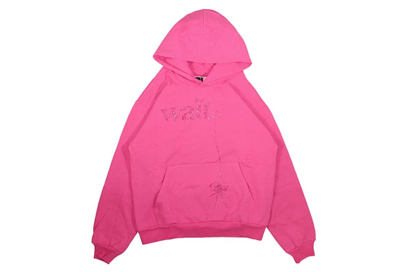 SP5DER WAIT RHINESTONE HOODIE (PINK)