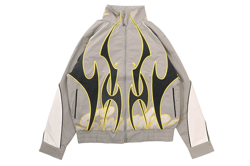 SMOKE RISE GEAR SHIFT WINDBREAKER JACKET (WW26S486:LIGHT GREY)