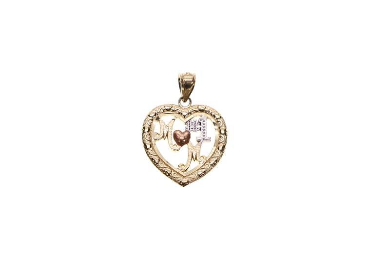#1 MOM HEART CHARM