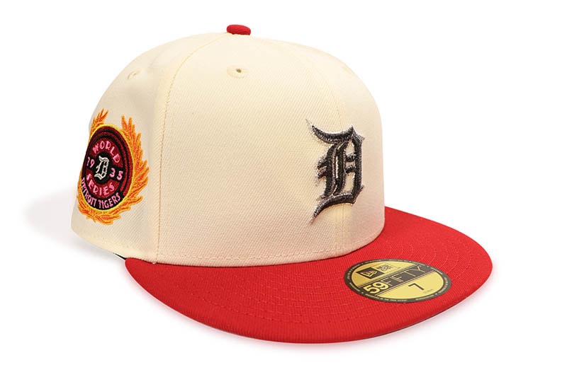 NEW ERA DETROIT TIGERS 59FIFTY FITTED CAP (1935 WORLD SERIES SIDE PATCH/GREY UNDER VISOR/CHROME SCARLET) 70945763