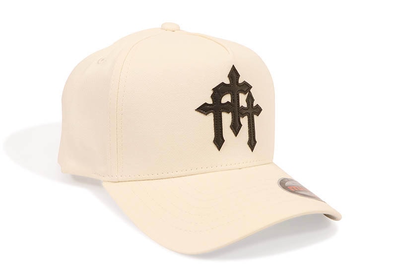 MUKA LEATHER CROSS SNAPBACK HAT (S4522:IVORY)