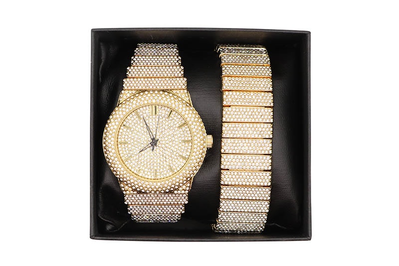 ICE STAR ROUND FACE WATCH & BRACELET (9833-101-901) GOLD