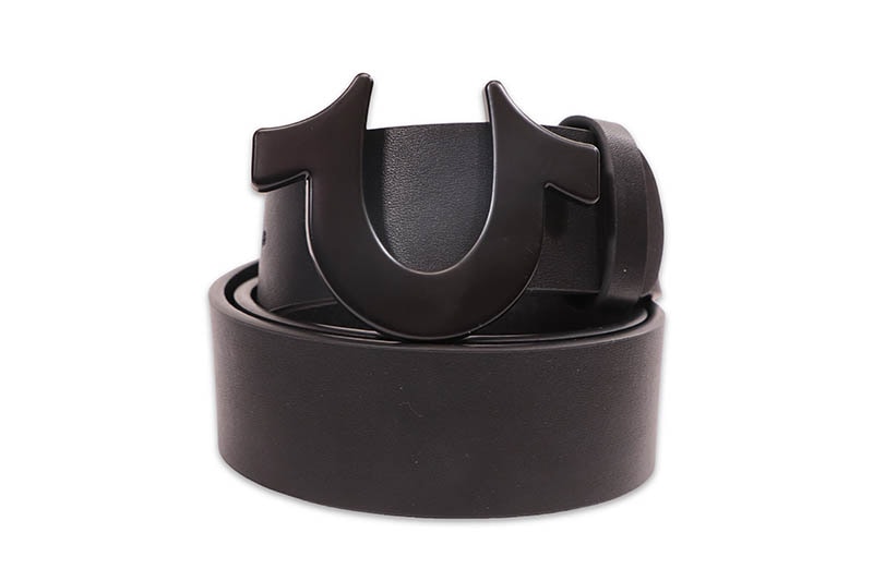 TRUE RELIGION HORSESHOE BUCKLE BELT (TRMBUK001:BLACK)