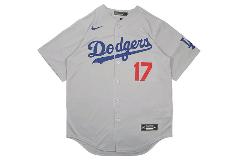 NIKE MLB LOS ANGELES DODGERS ROAD STADIUM PLAYER JERSEY (RE26-0IQJ-LD9-5TT:SHOHEI OHTANI/#17/GREY)