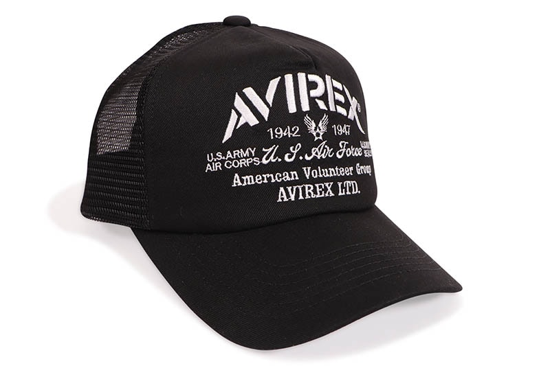 AVIREX MULTI LOGO MESH CAP (81623700-80:BLACK/BLACK)