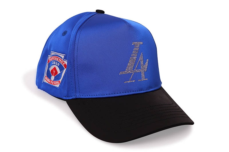 REFERENCE PARADISE LA CRYSTALS HAT (ROYAL SATIN/BLACK) REF730