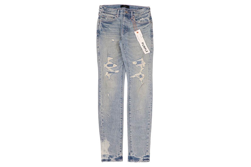 PURPLE BRAND LOW RISE SKINNY JEAN (P001-SGRP226:REPAIRS LIGHT