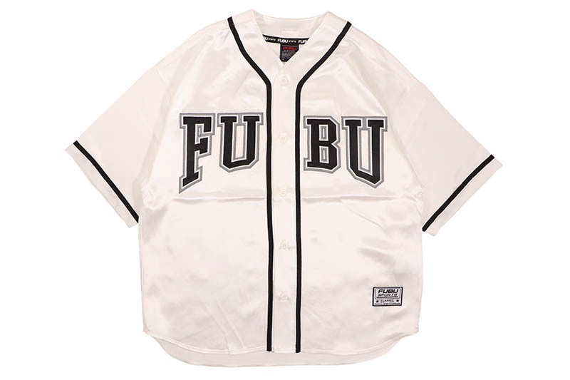 FUBU SATIN BASEBALL SHIRTS (FAM-61100:WHITE)