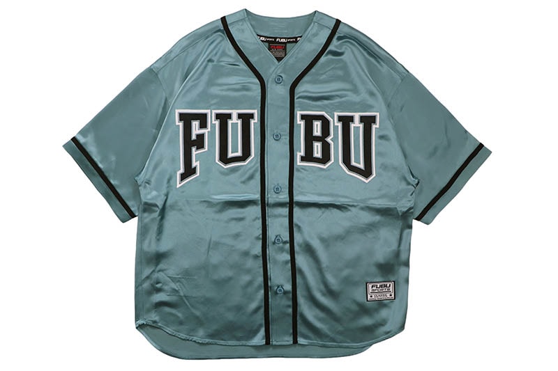 FUBU SATIN BASEBALL SHIRTS (FAM-61100:L. BLUE)