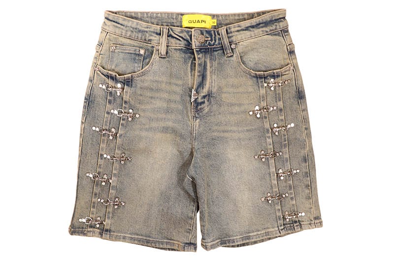 GUAPI VINTAGE BLUE AVIATION CLASP DENIM SHORTS (832VBACDS) | Brand